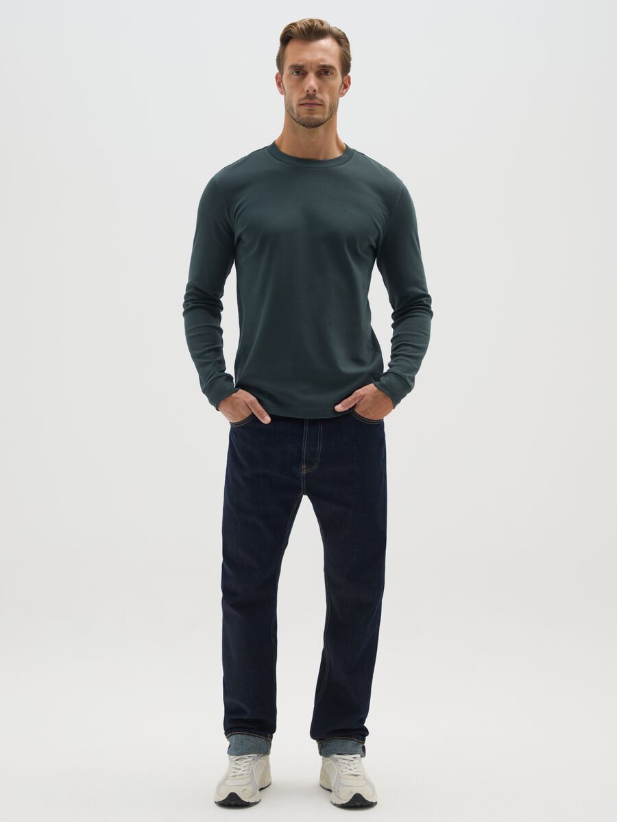 T-shirt in puro cotone verde regular fit_1