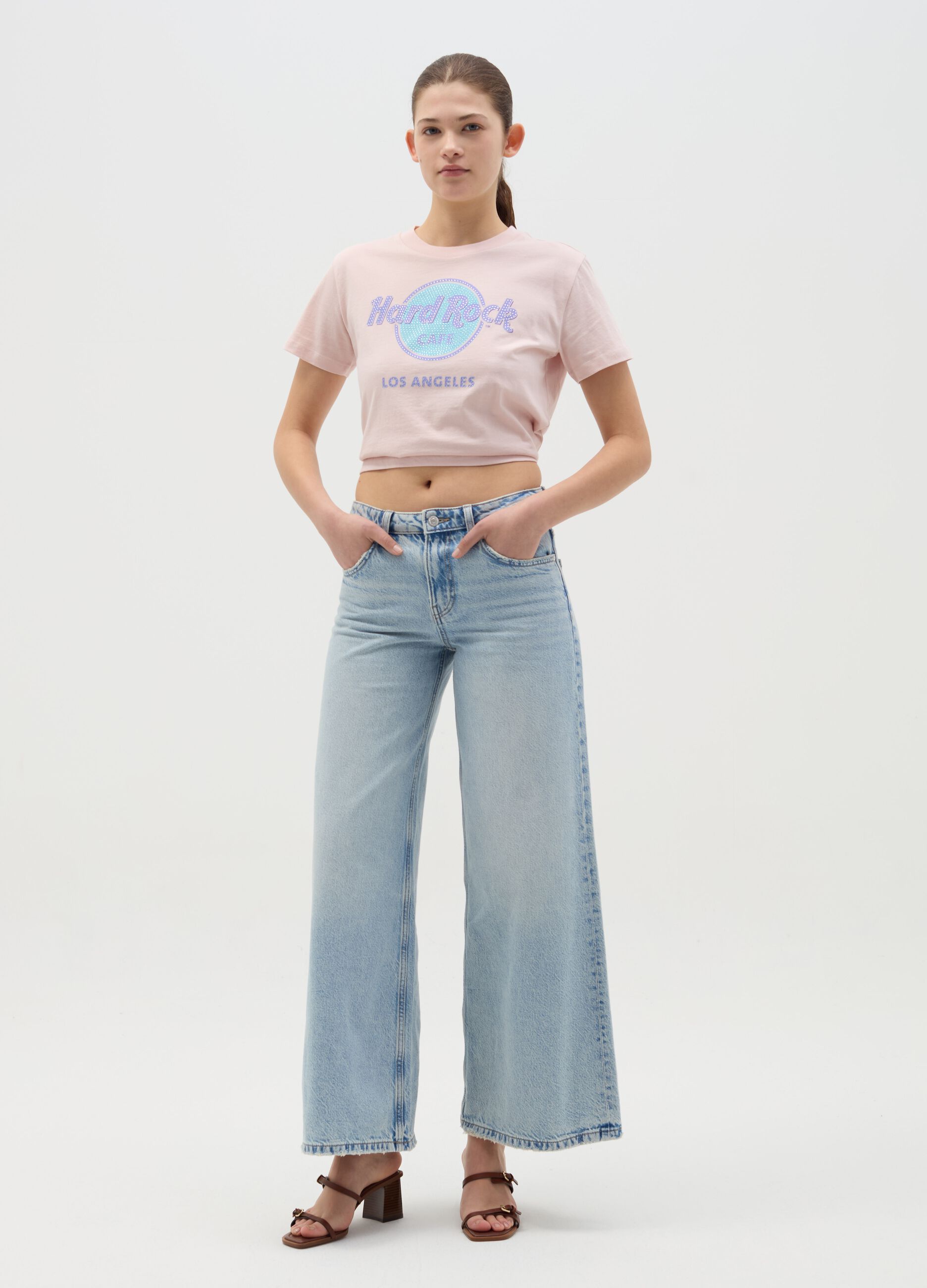 Pink T-shirt with Hard Rock Café Los Angeles print