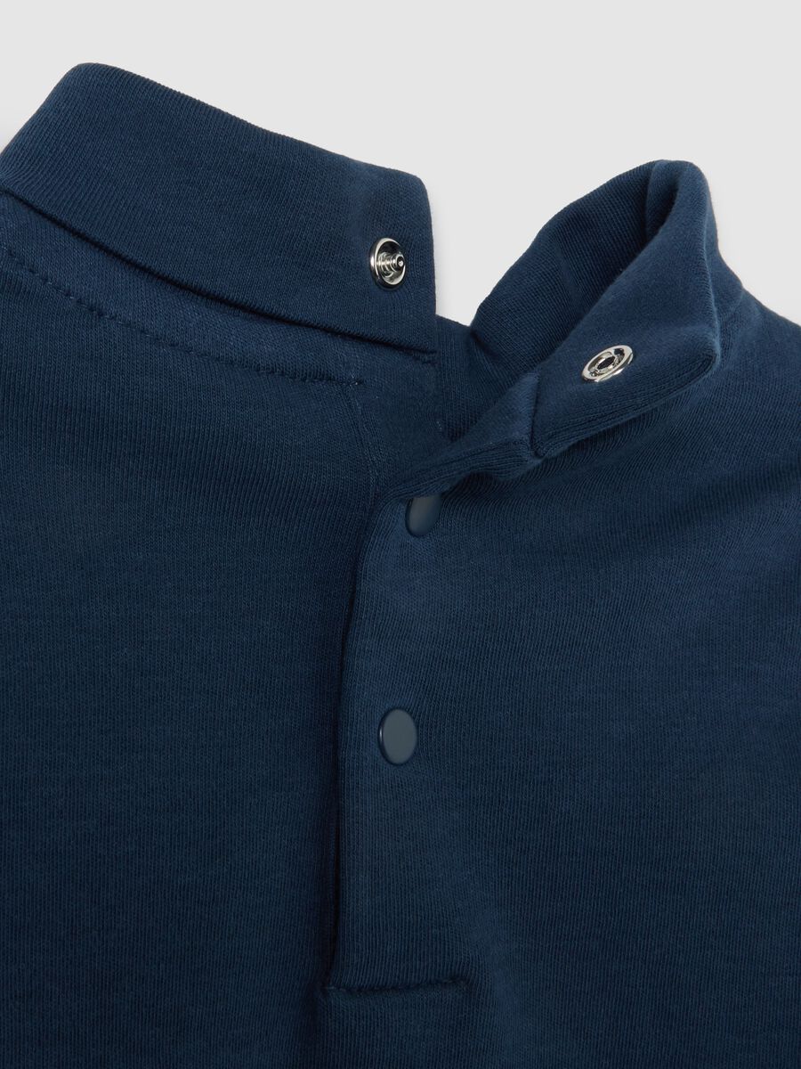 Maglia blu da bimbo con stampa in misto cotone regular fit_3