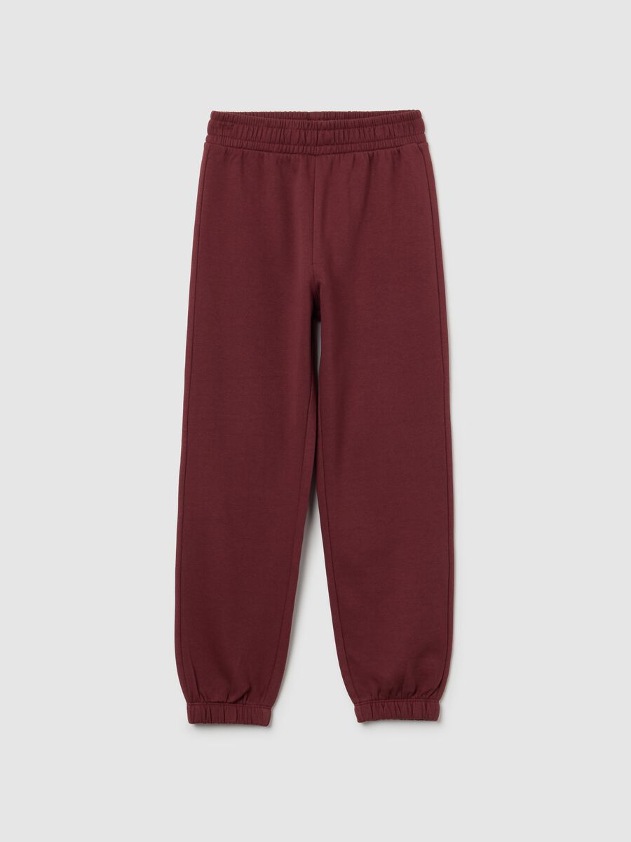 Girls red pure cotton trousers regular fit_0