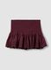 Purple pure cotton mini skirt with embroidered ruffle_0
