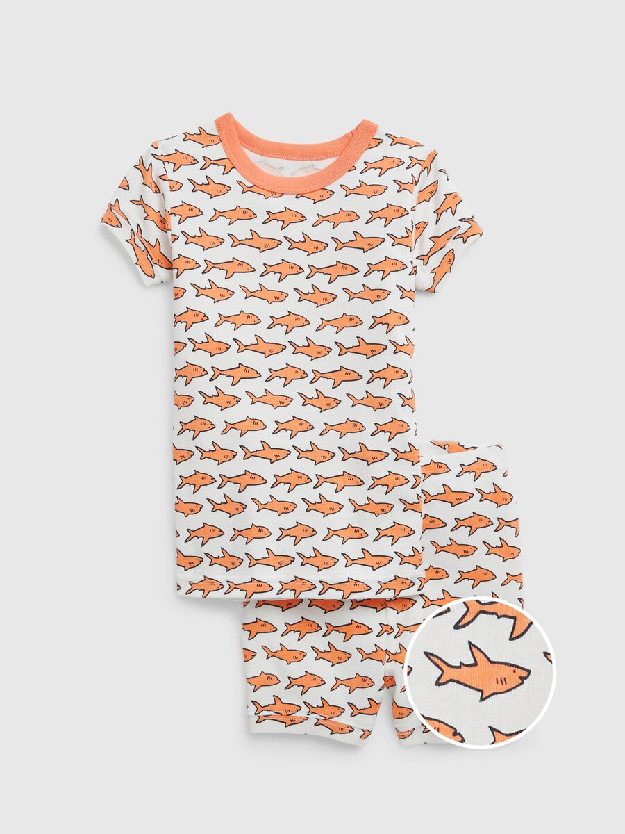 Organic cotton pyjamas with sharks print_0