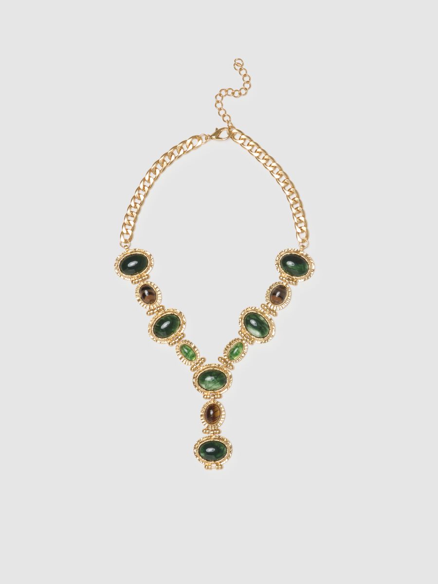 Collana con catena a maglia multicolor _1