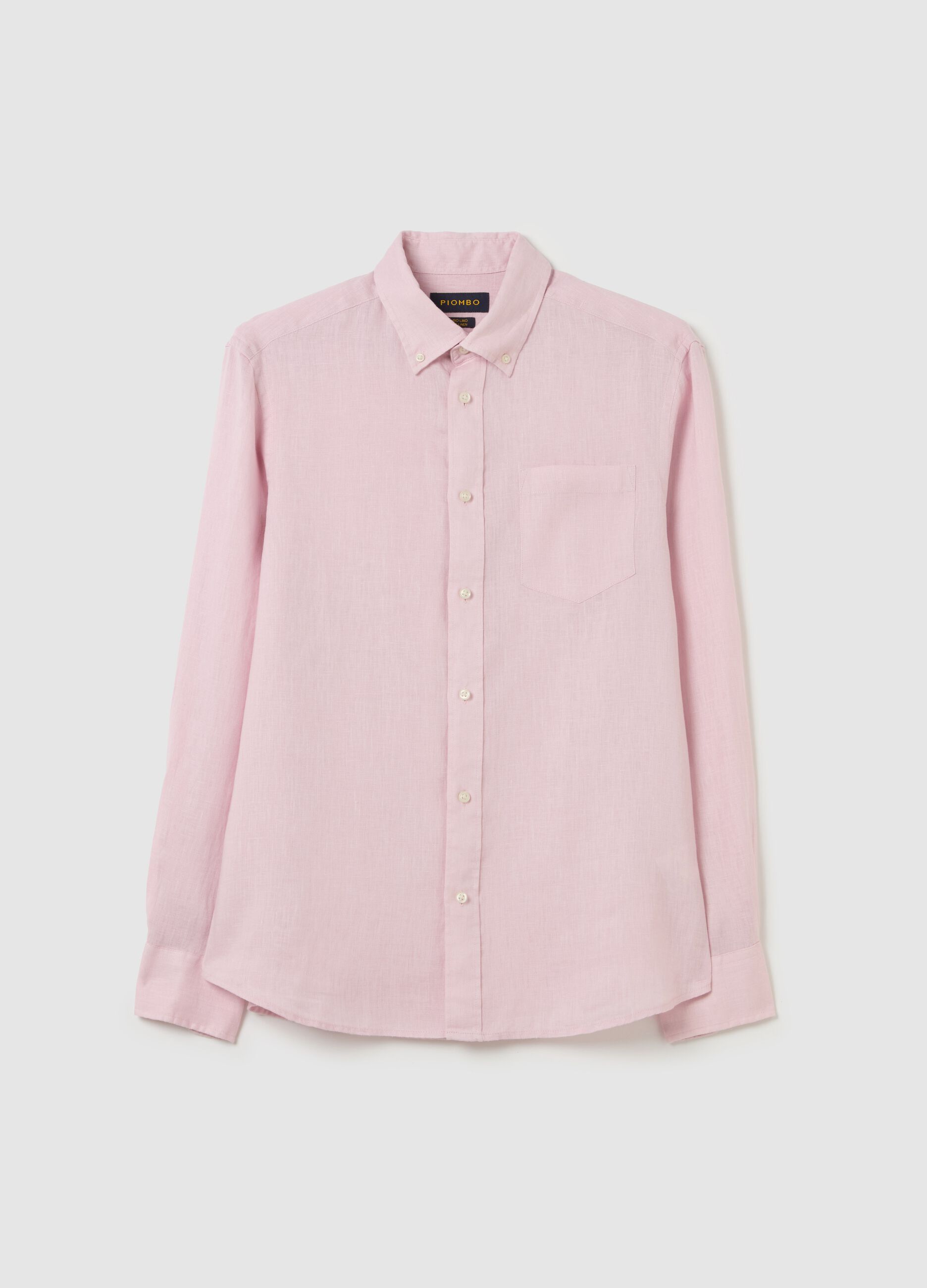 Regular-fit shirt in linen with pocket
