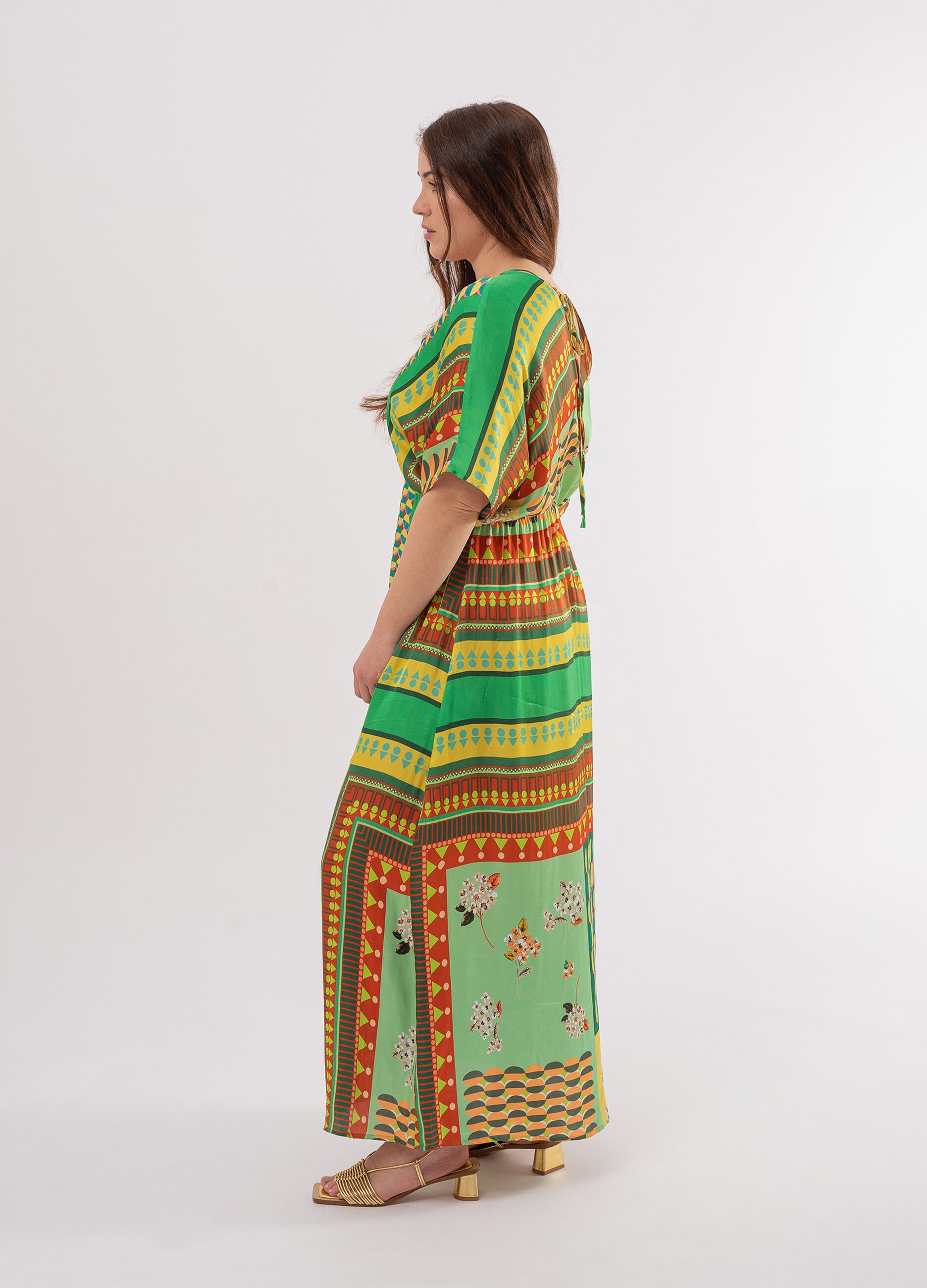 Abito lungo con stampa multicolore Curvy_2