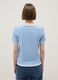 Blue viscose blend regular fit t-shirt with contrasting collar_2