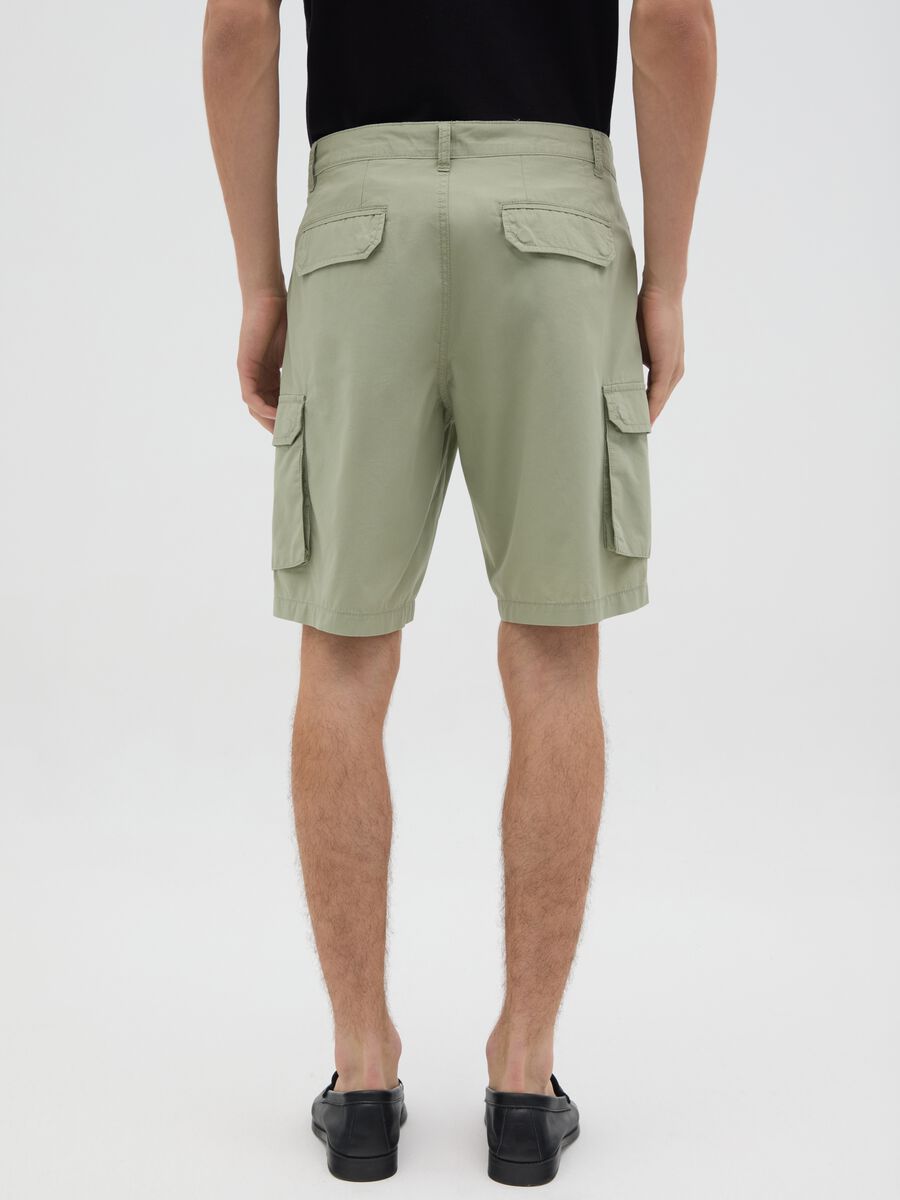 Men's green pure cotton regular fit shorts_3