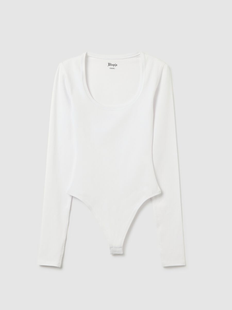Scoop-Neck Bodysuit White_5