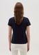 Solid colour T-shirt with V neck_2
