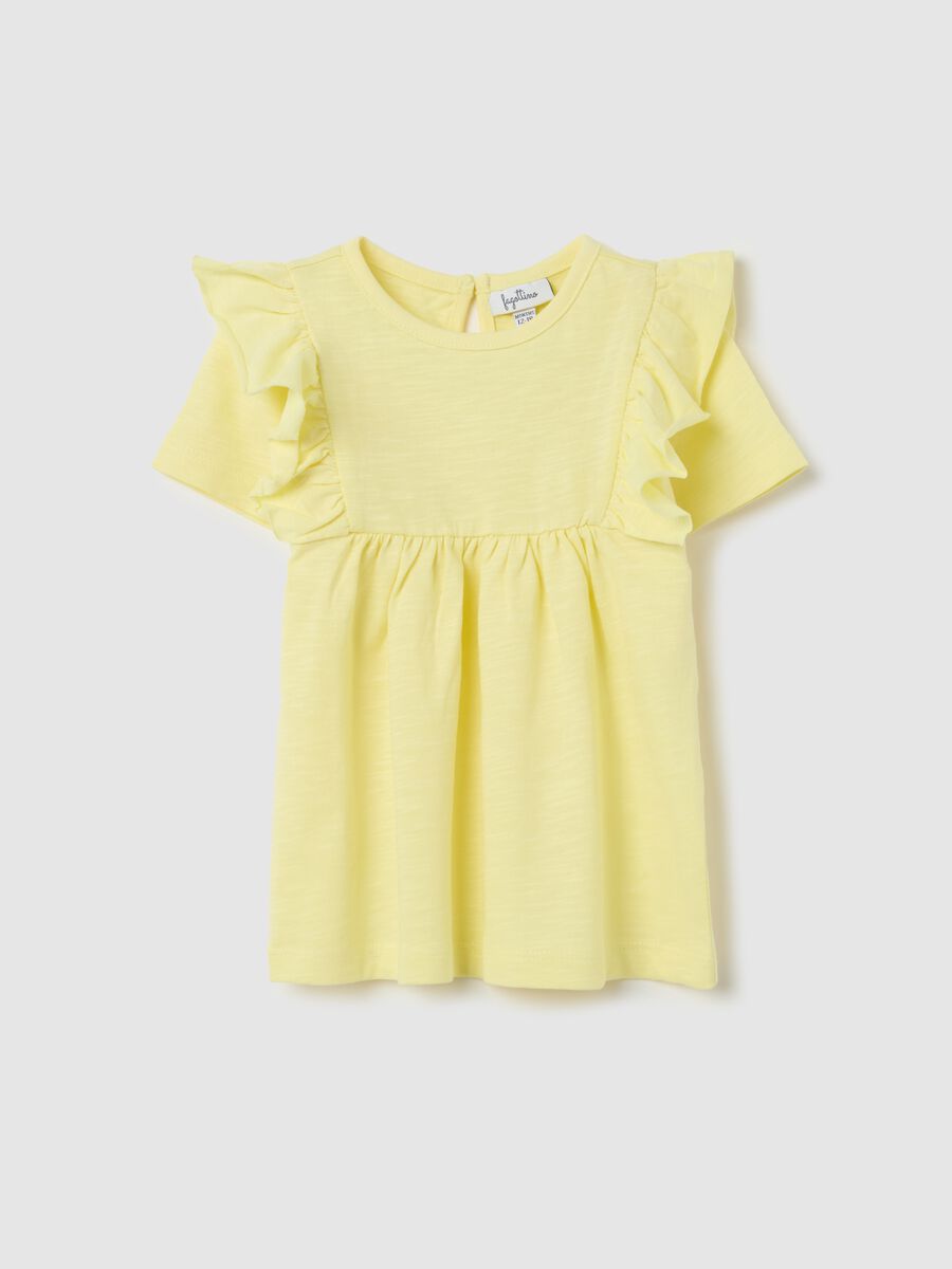 Cotton T-shirt with flounce_0