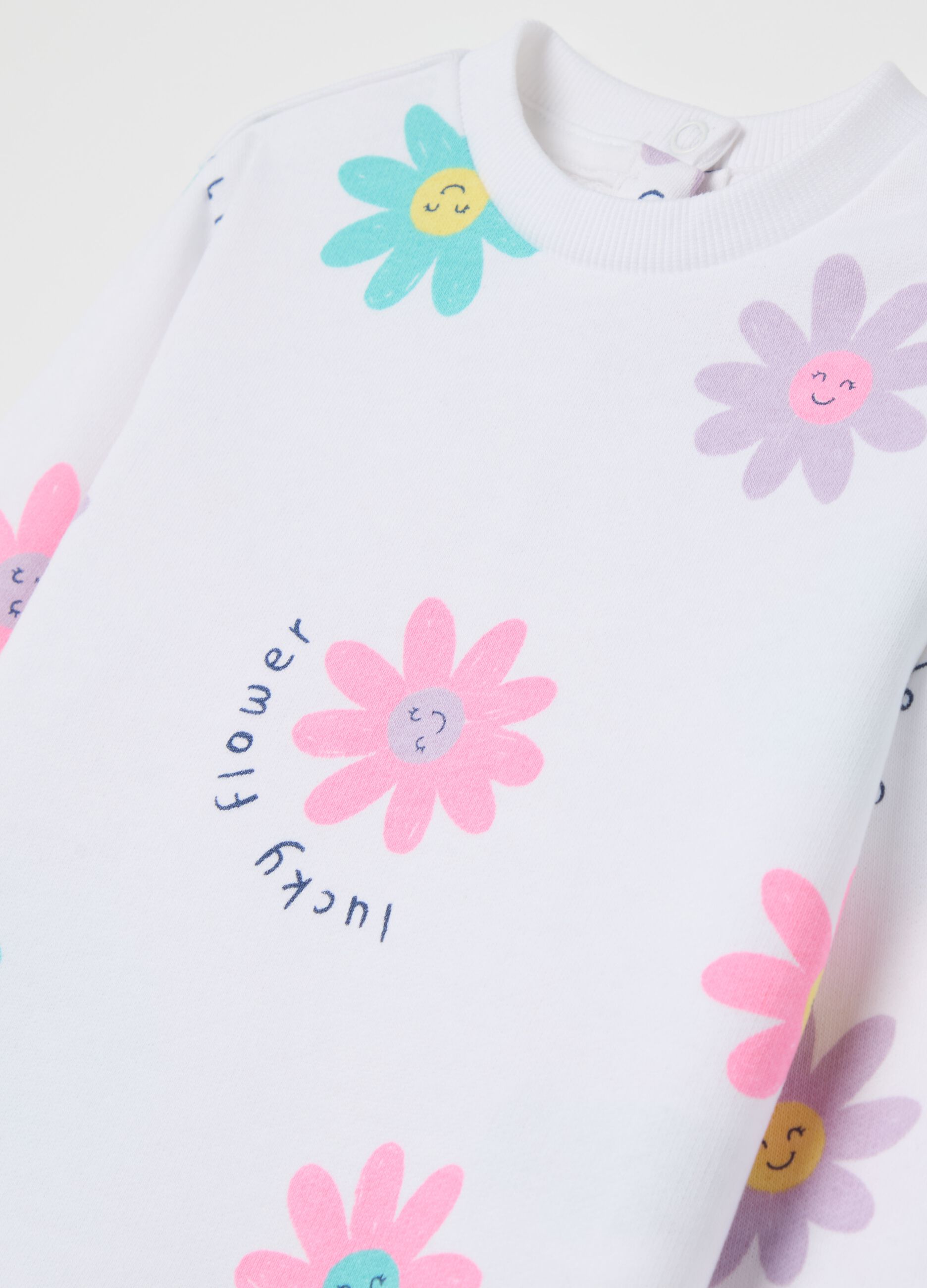 Cotton jogging set with "Lucky Flower" print