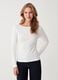 T-shirt with round neckline and diamanté trim_0