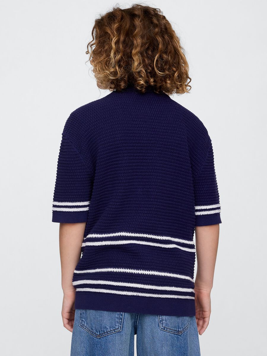 Blue Short Sleeve Polo in Pure Cotton by OVS_2