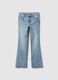 Girls' blue stretch cotton flare jeans_0