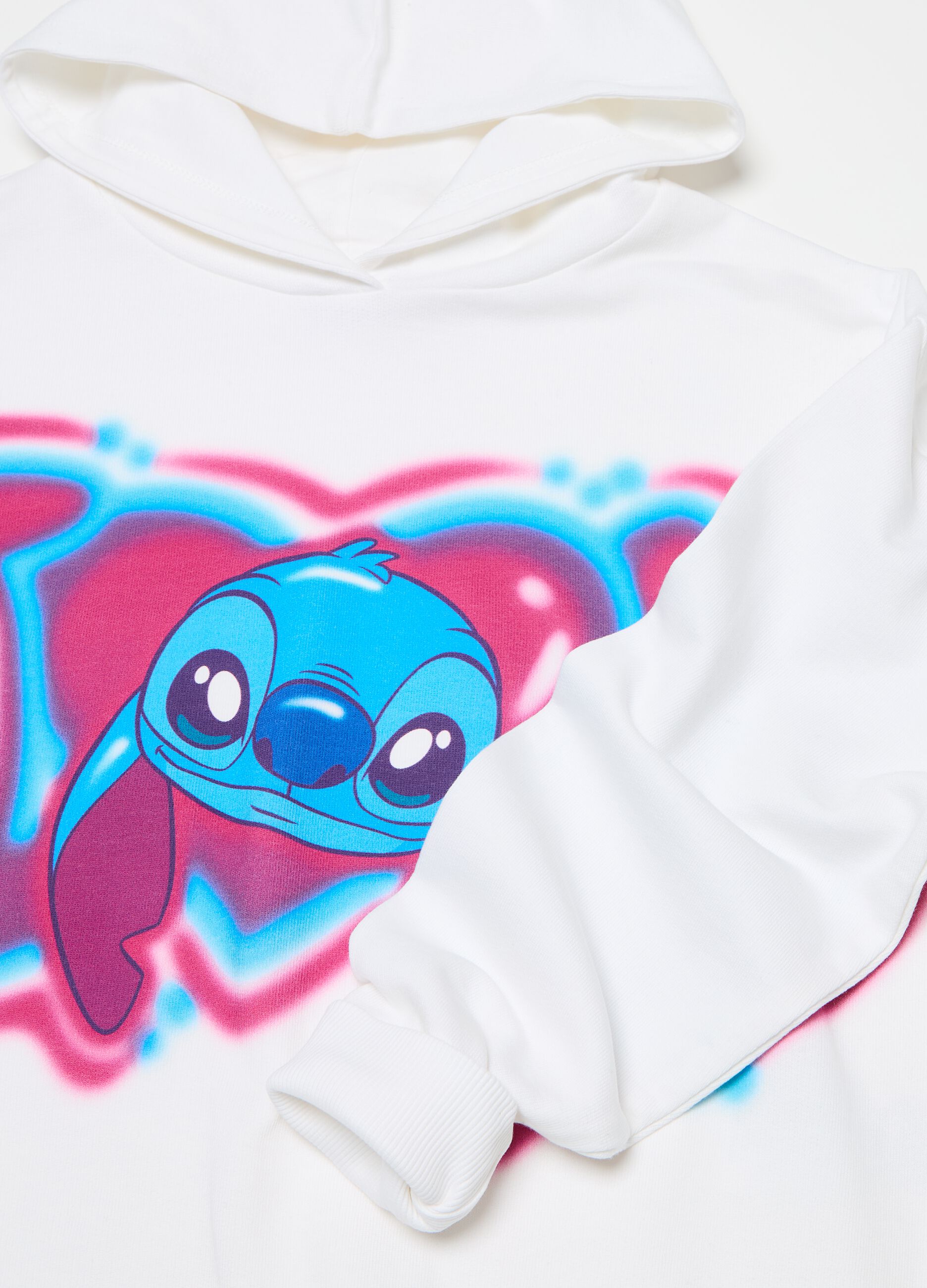 Sweatshirt with hood and Stitch print