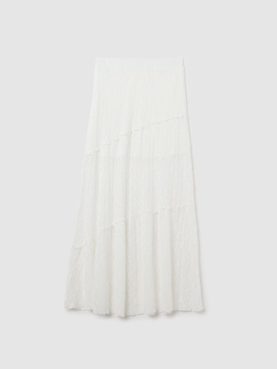 Women’s maxi skirt in white lace with regular fit_4