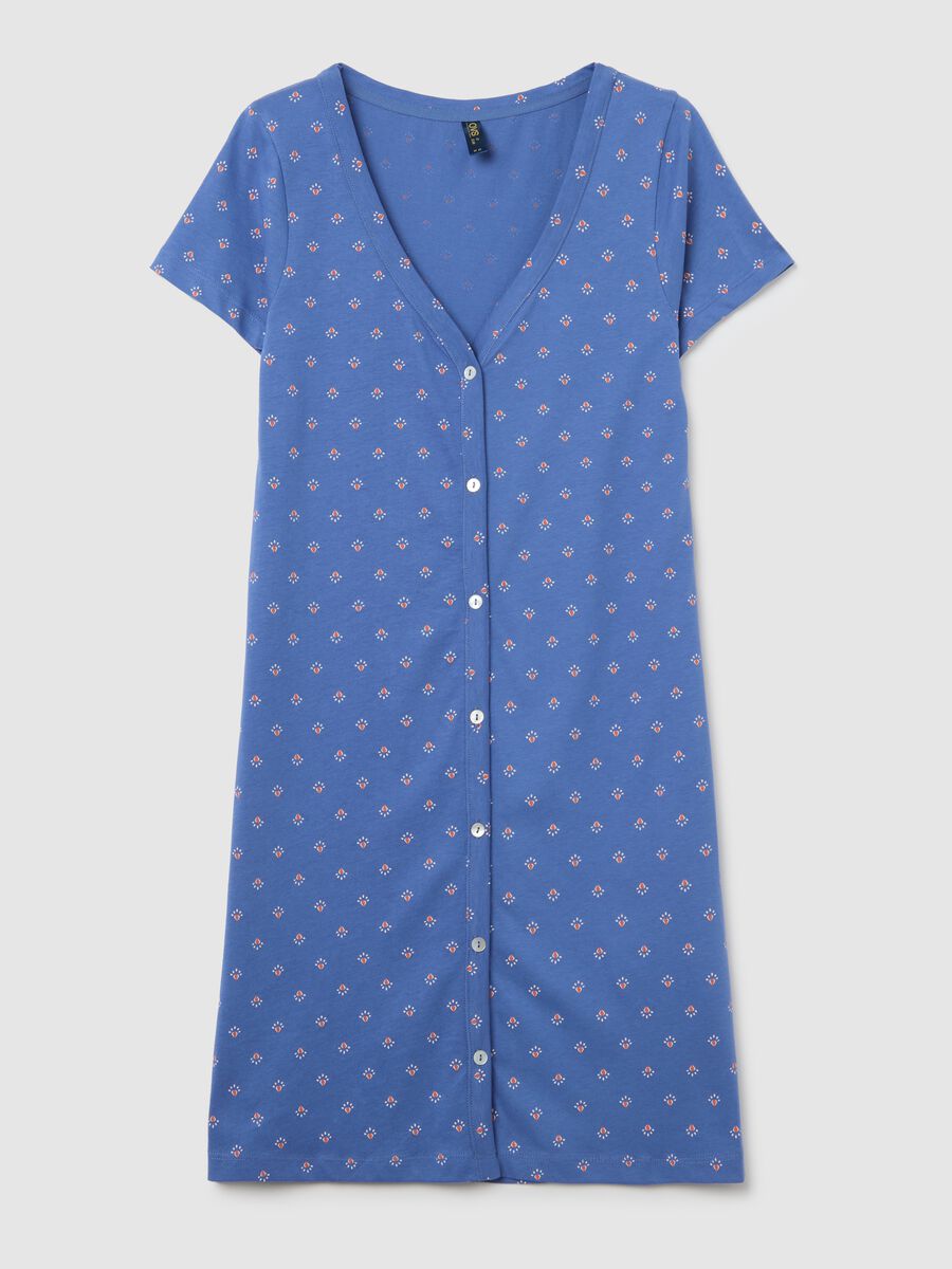 Green nightdress with lavender print_0