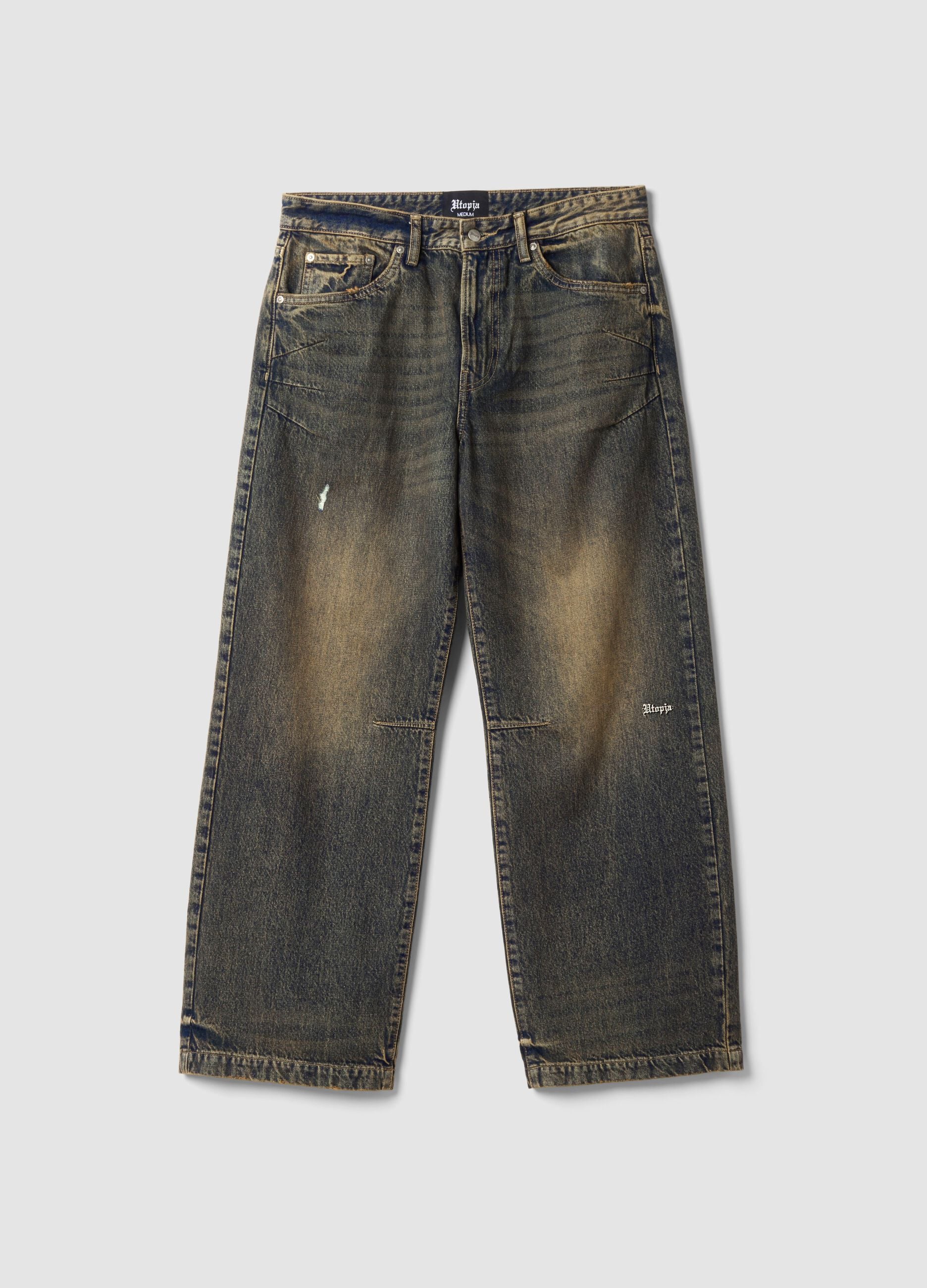 Wide Leg Denim Vintage Dark Blue