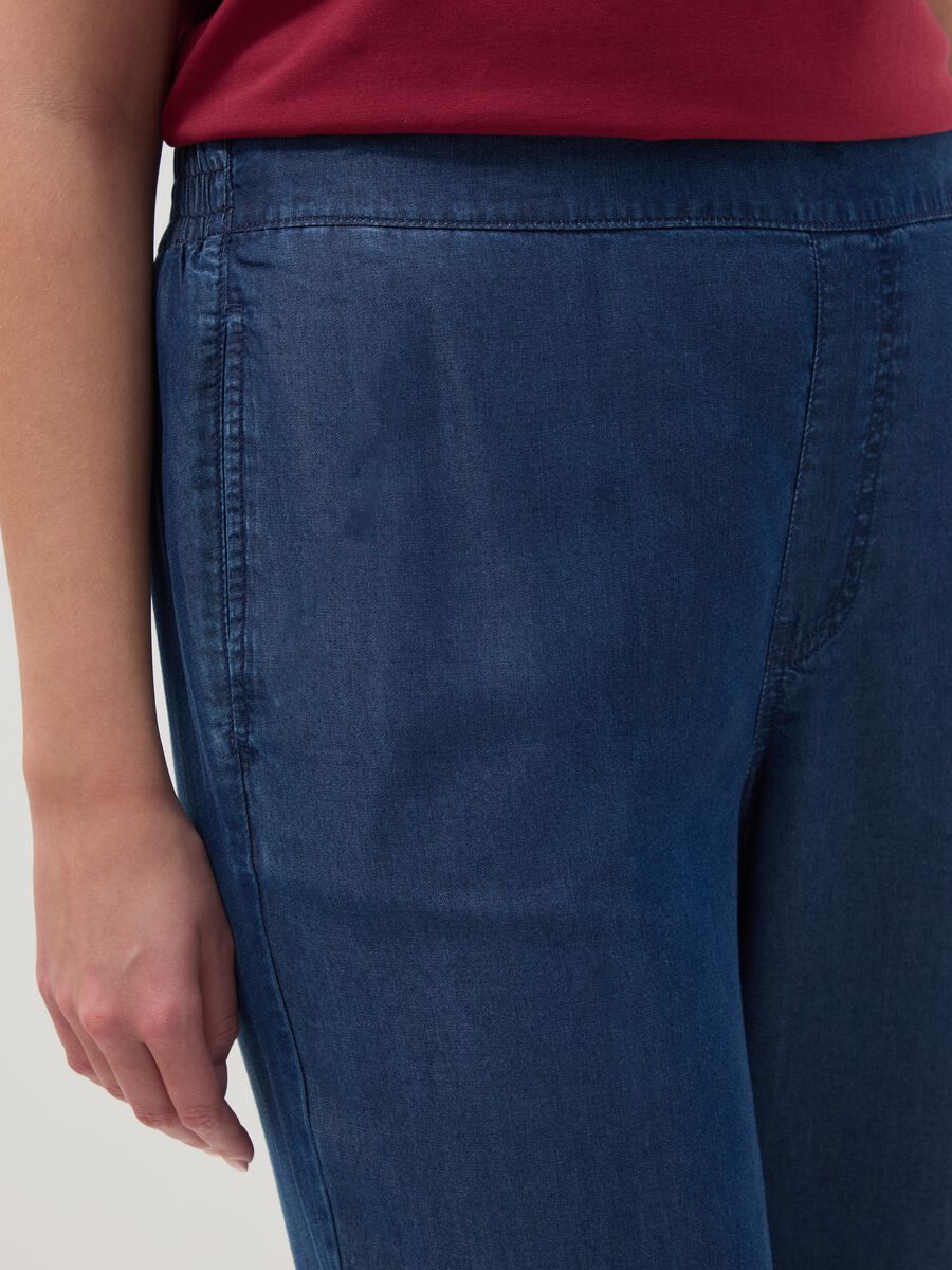 Pantaloni jogger in puro lyocell blu regular fit_3