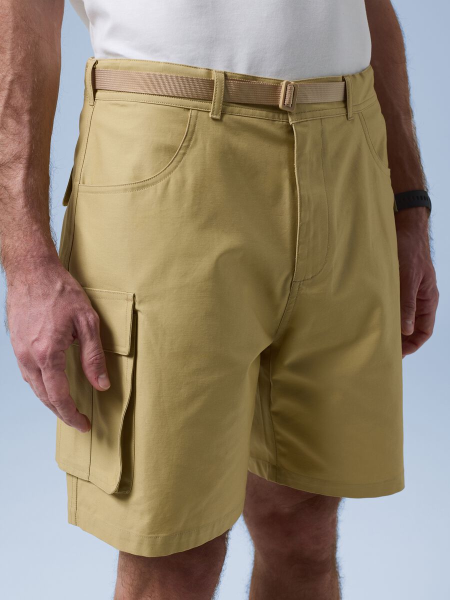 ALTAVIA SAILING beige pure cotton cargo shorts_3