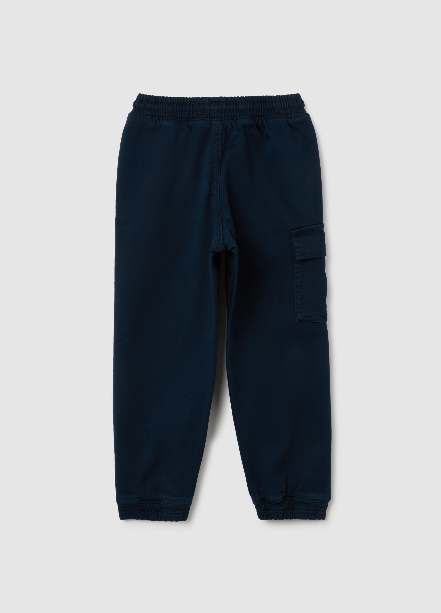 Children's blue stretch cotton trousers