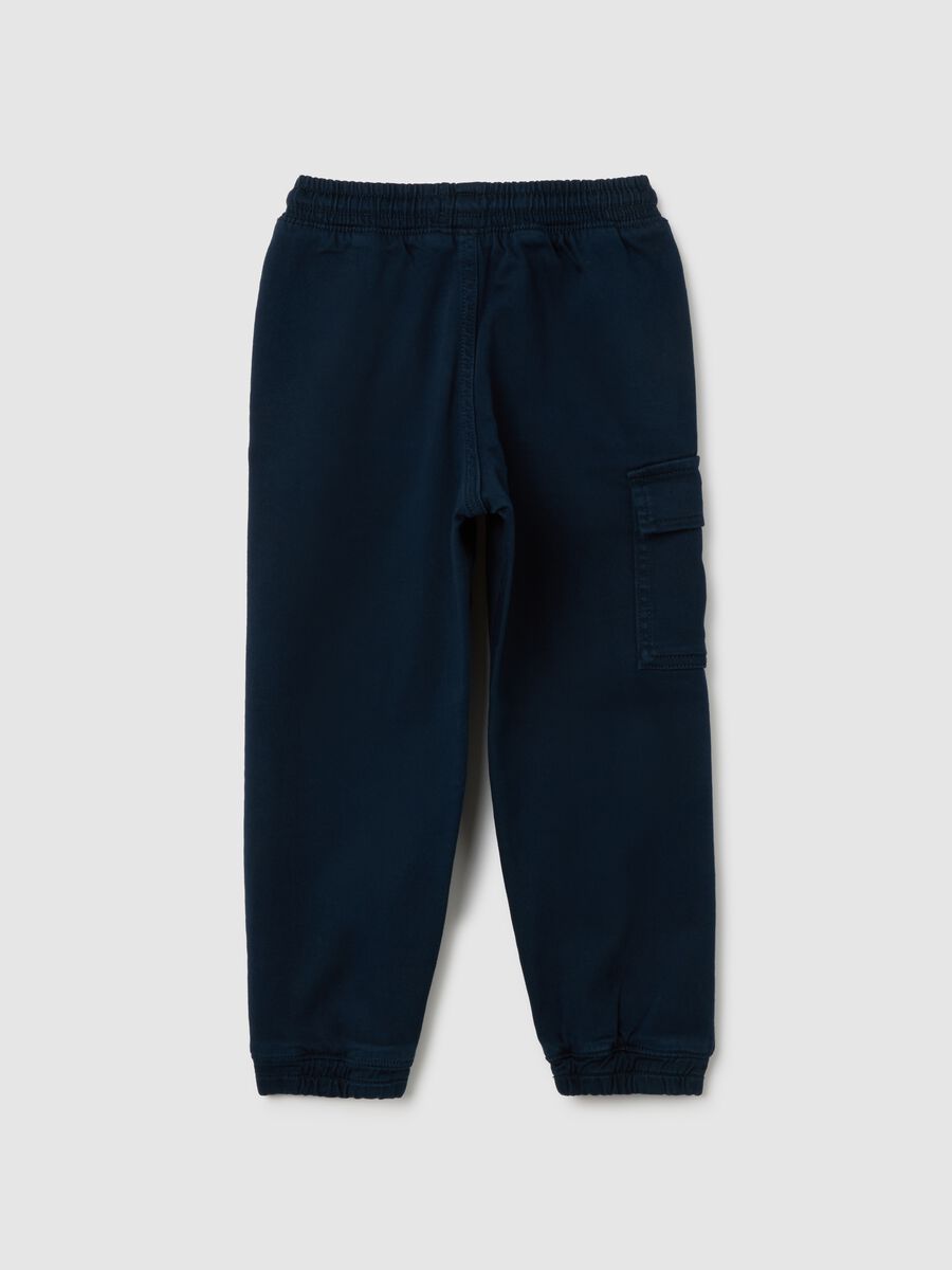 Children's blue stretch cotton trousers_1