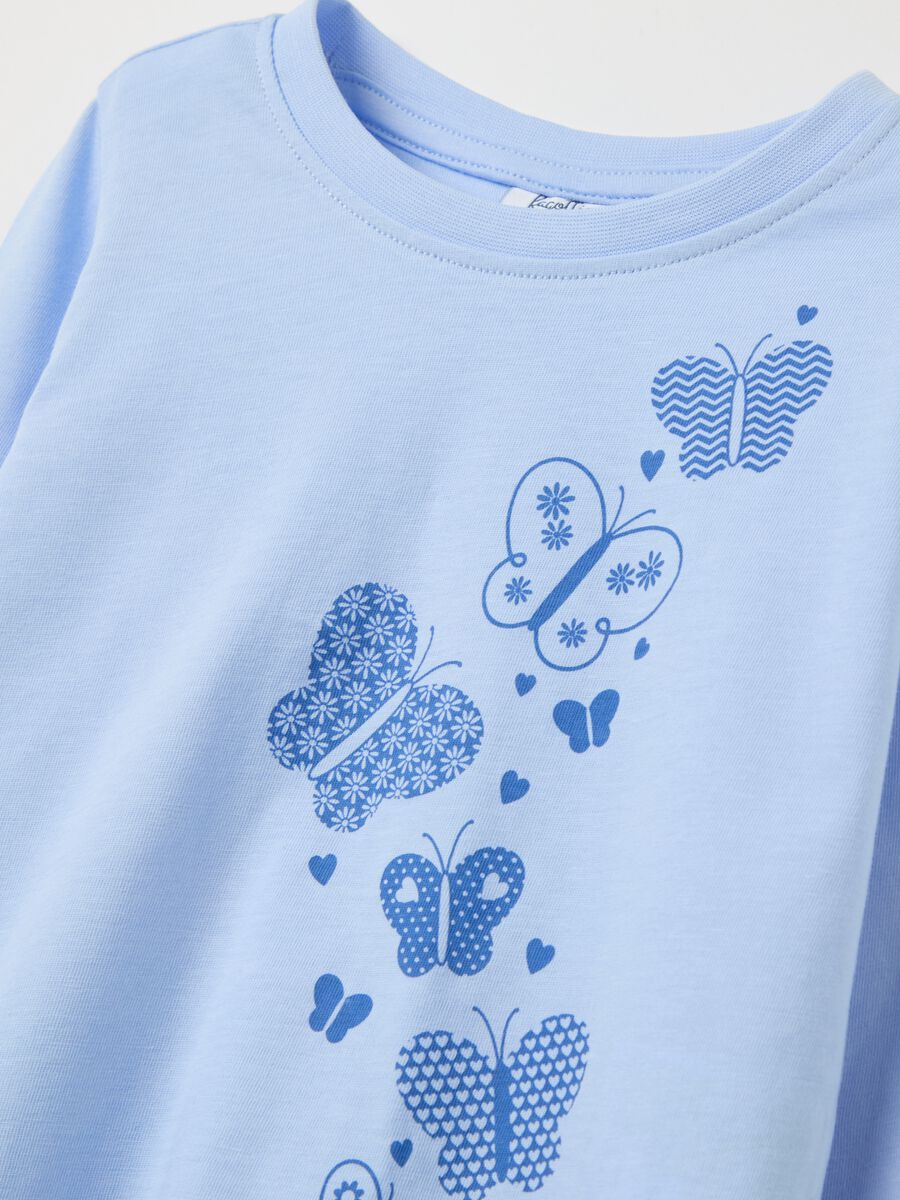 Cotton T-shirt with print and long sleeves_2