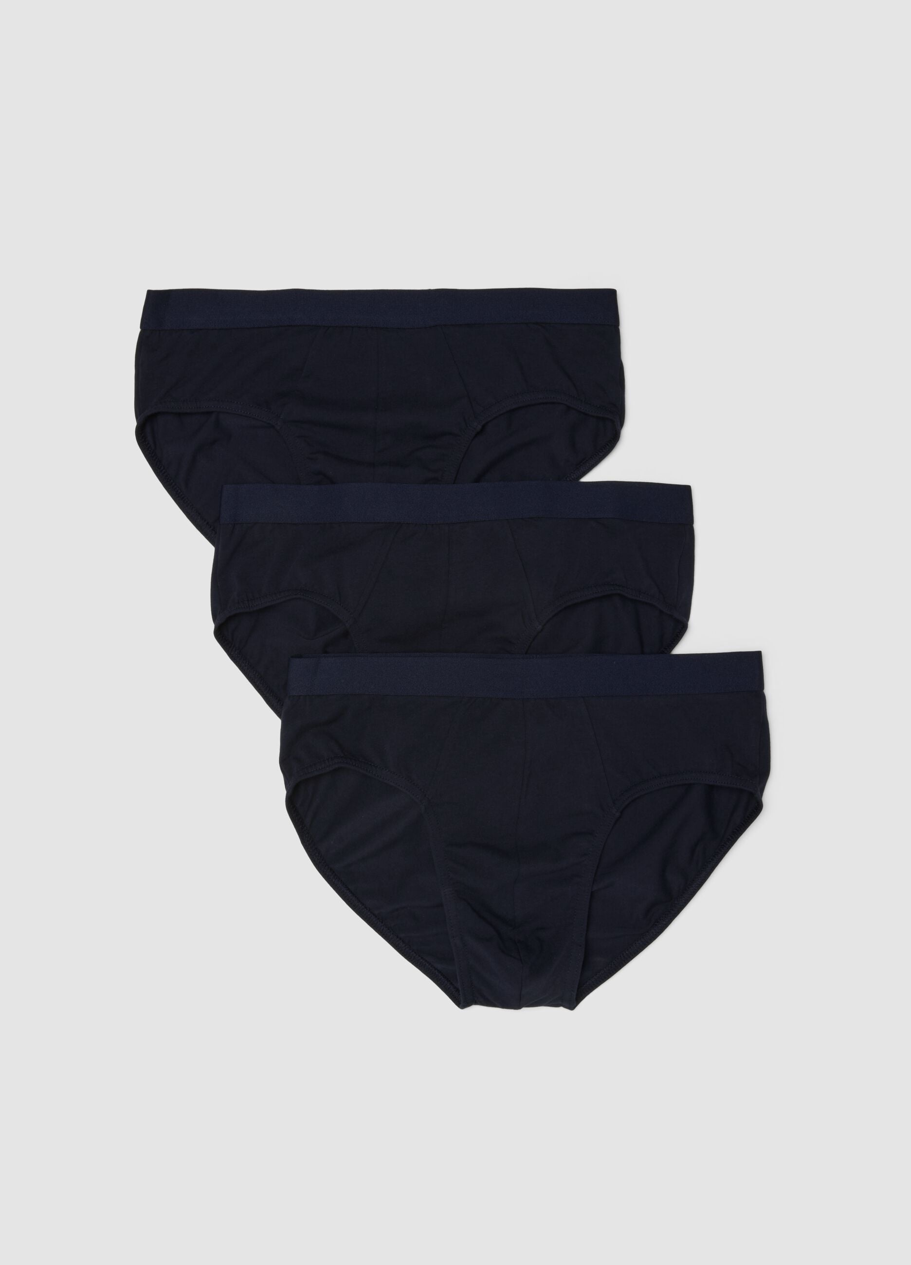 Tripack di slip blu in cotone organico
