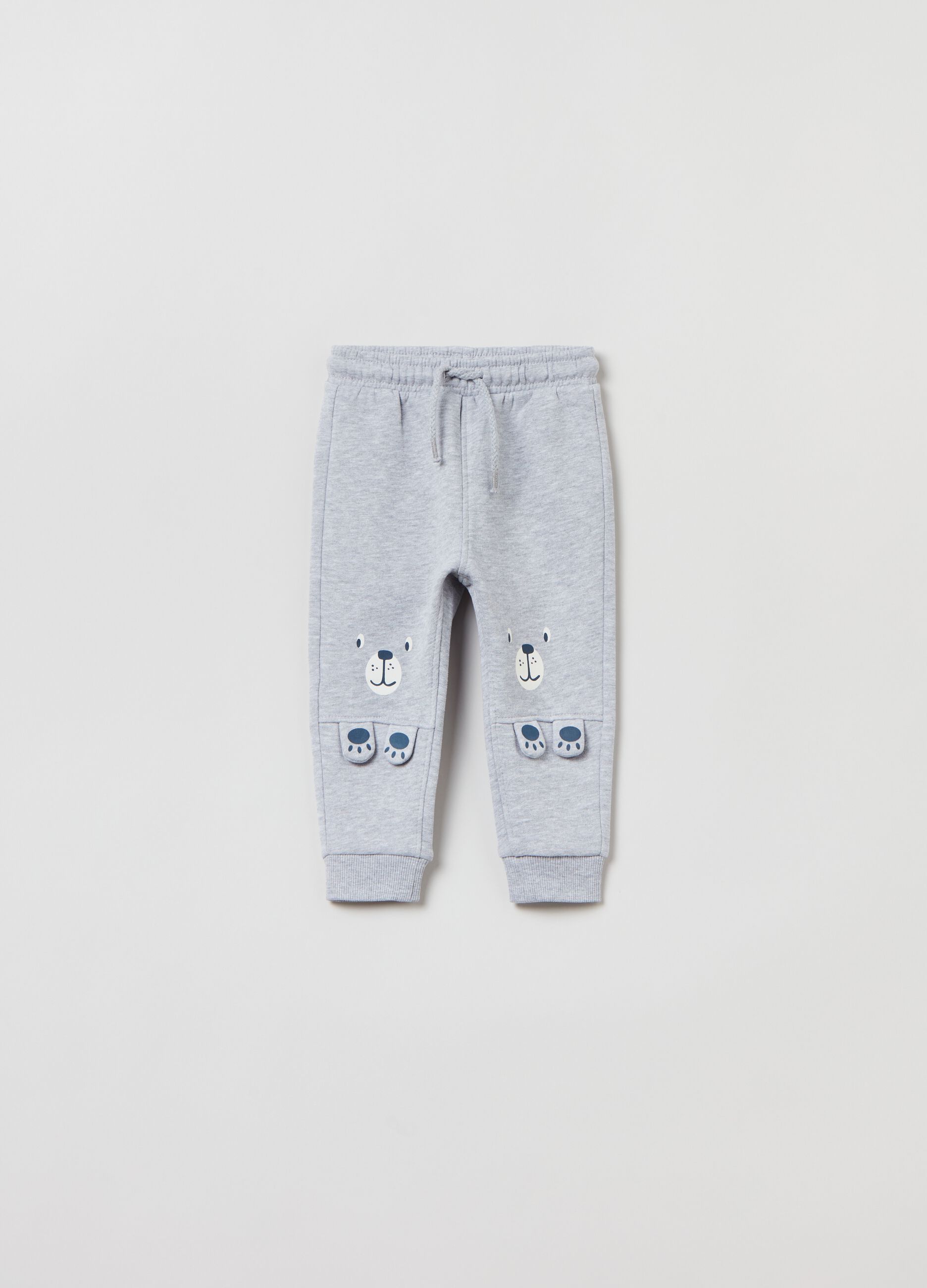 Joggers in felpa con coulisse e stampa_0