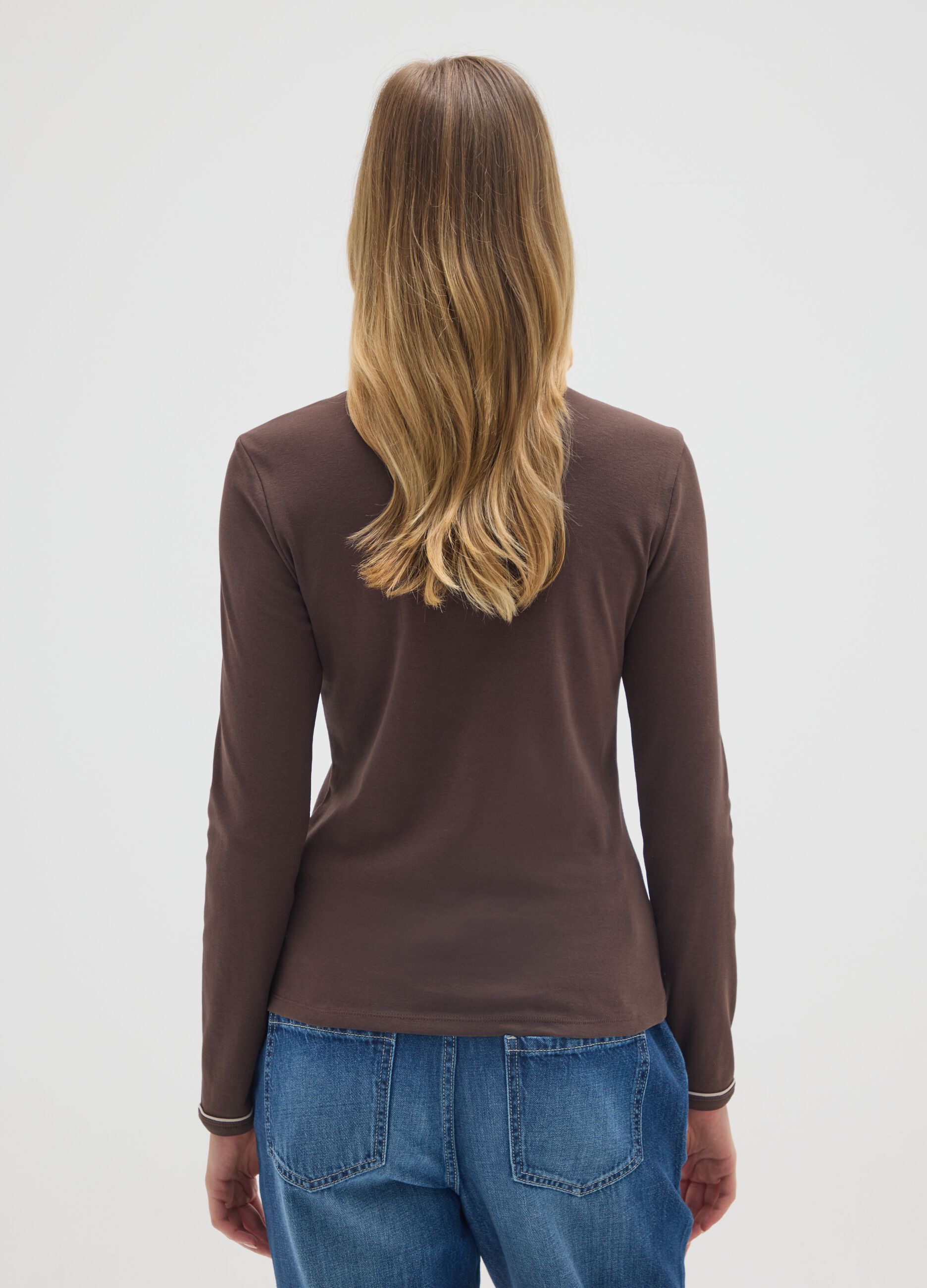 Brown pure cotton regular fit shirt