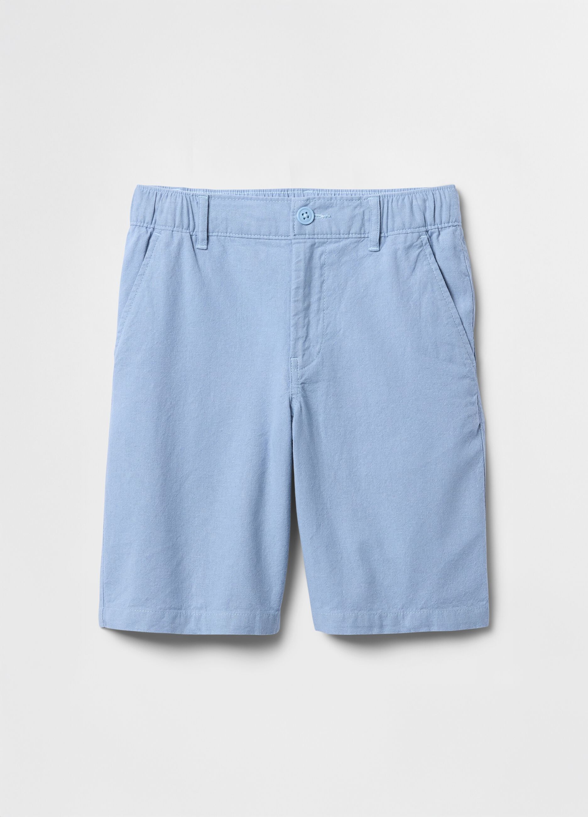 Blue linen and cotton shorts for children