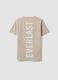 T-shirt beige in puro cotone con stampa regular fit per ragazza_2