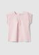 T-shirt in puro cotone rosa da bimba regular fit con ricami_0