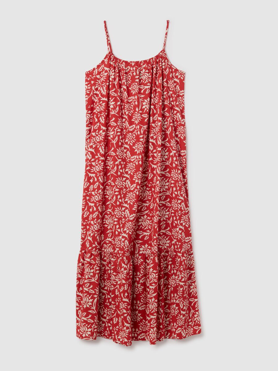 Women's long dress in multicoloured viscose wide fit_0