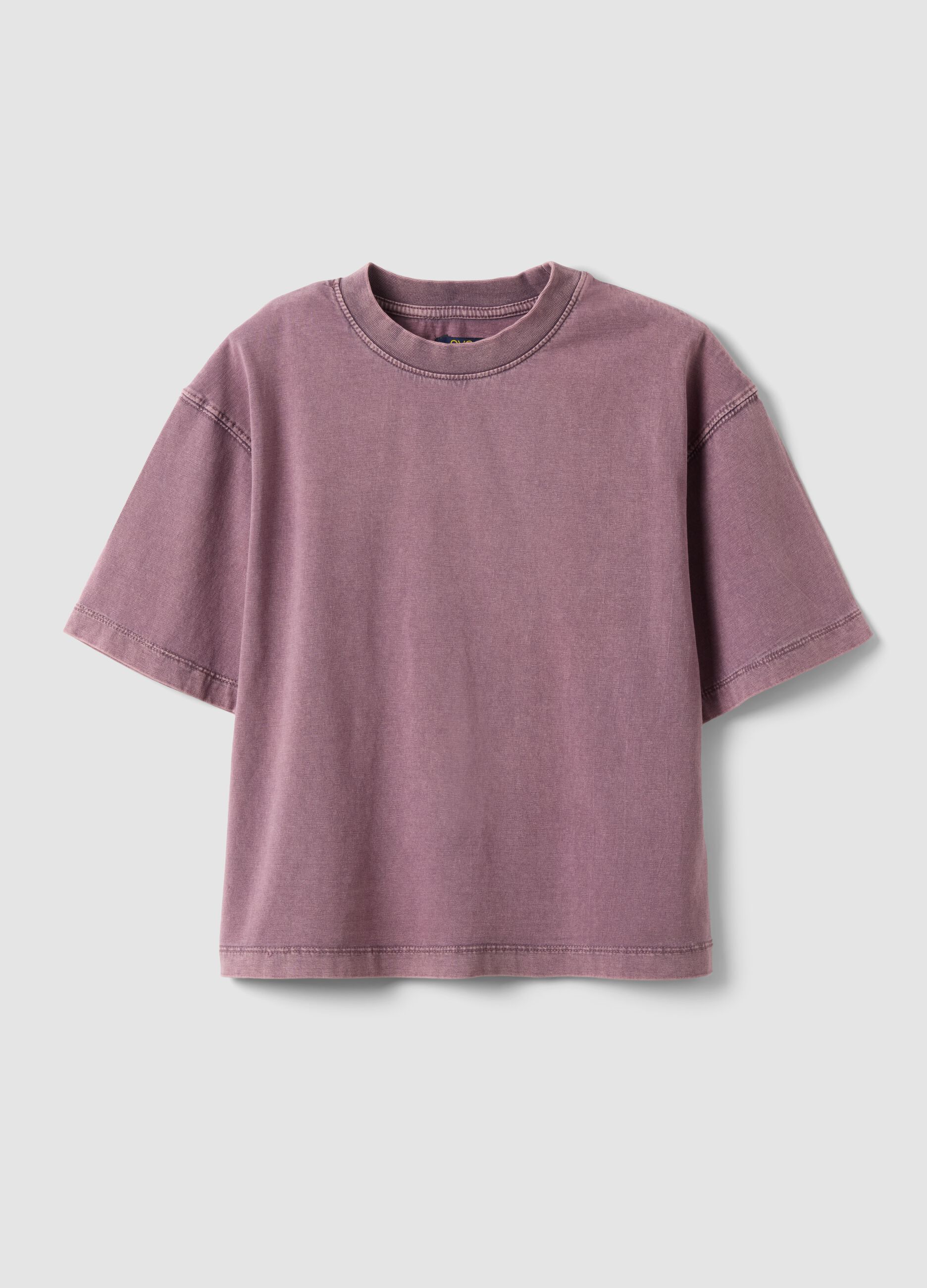 Girls' Oversized Fit Pink Pure Cotton T-shirt