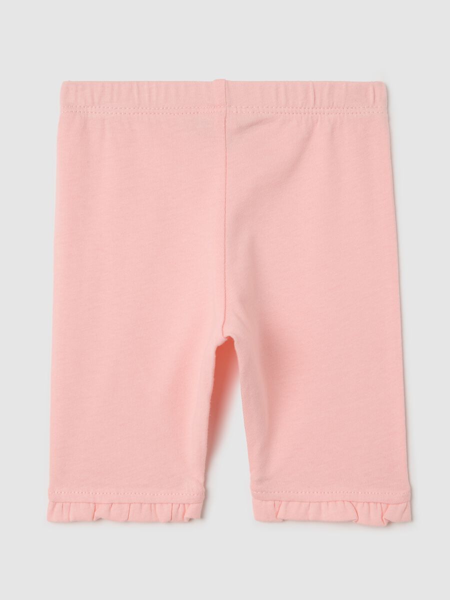 Pink three-quarter leggings in cotton_1