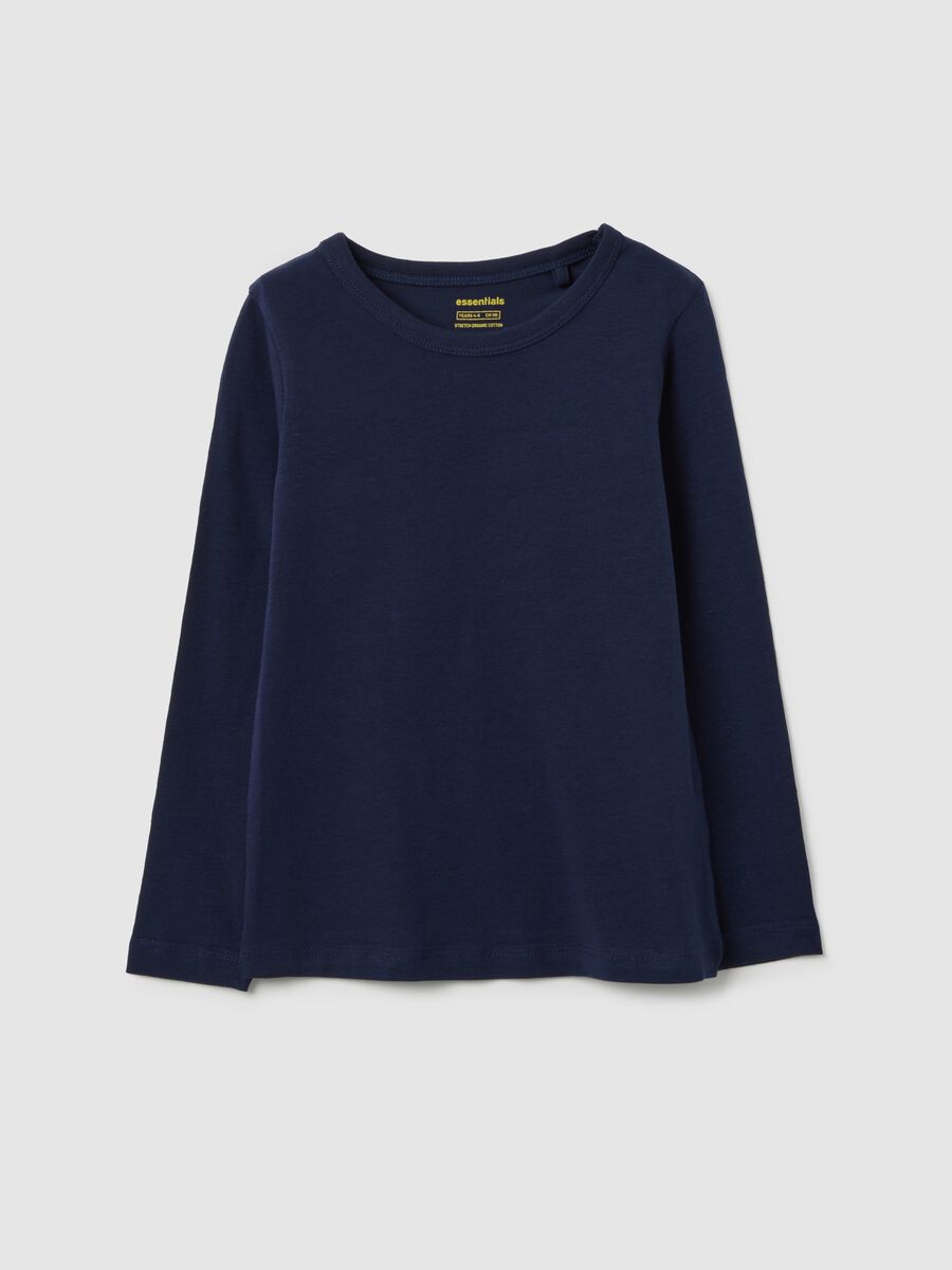 Maglia da bambina in cotone blu regular fit_0