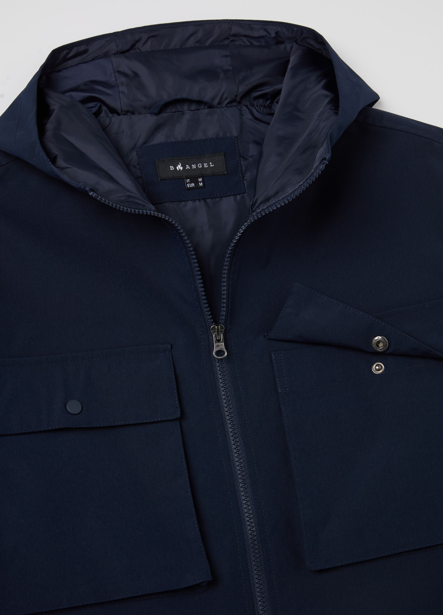 Giacca corta con cappuccio full-zip