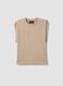 Beige regular-fit lyocell and cotton blend T-shirt with wide sleeves_4