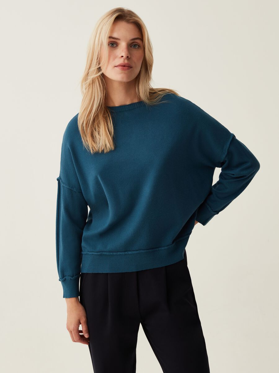 Maglia con cuciture in rilievo_0