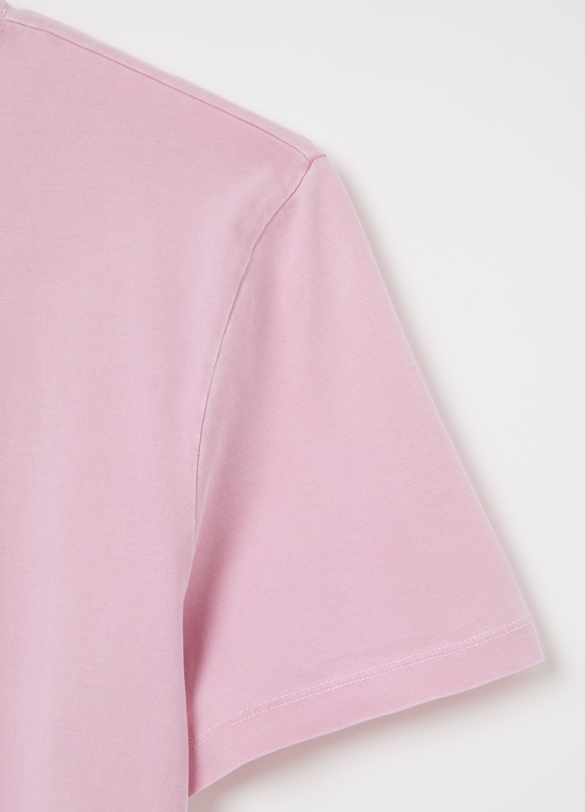 T-shirt rosa da uomo in puro cotone italiano regular fit