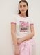 White regular-fit stretch cotton T-shirt with print_0