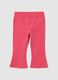 Pink stretch cotton flare baby girl trousers_0