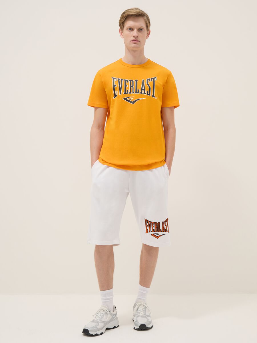 Orange pure cotton regular fit T-shirt with Everlast logo_2
