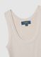 White viscose blend fitted tank top_5
