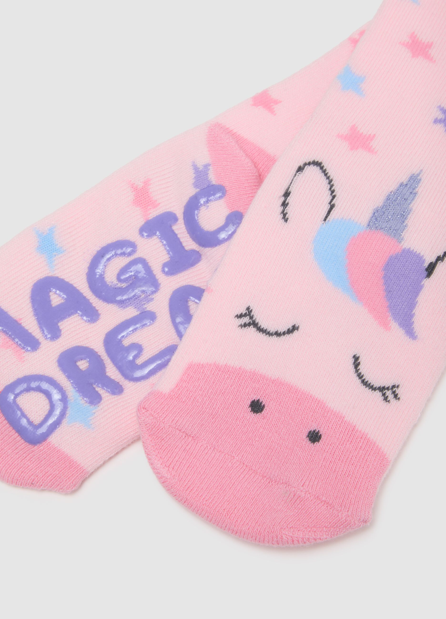 Bipack di calze da bambina in cotone multicolor elasticizzate
