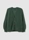 Deep V-neck green oversized cardigan_0