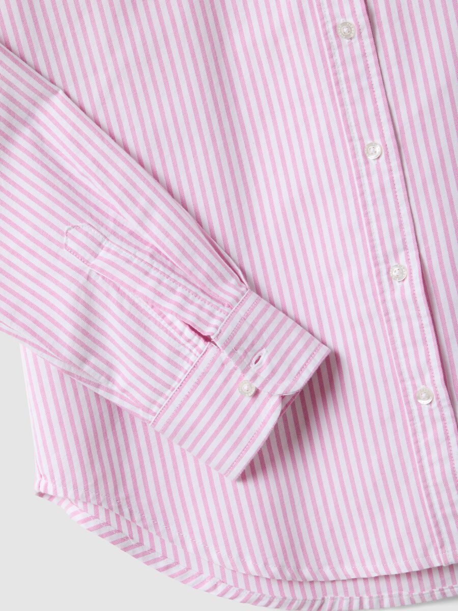 Multicolour striped pure cotton long-sleeve shirt, regular fit_5