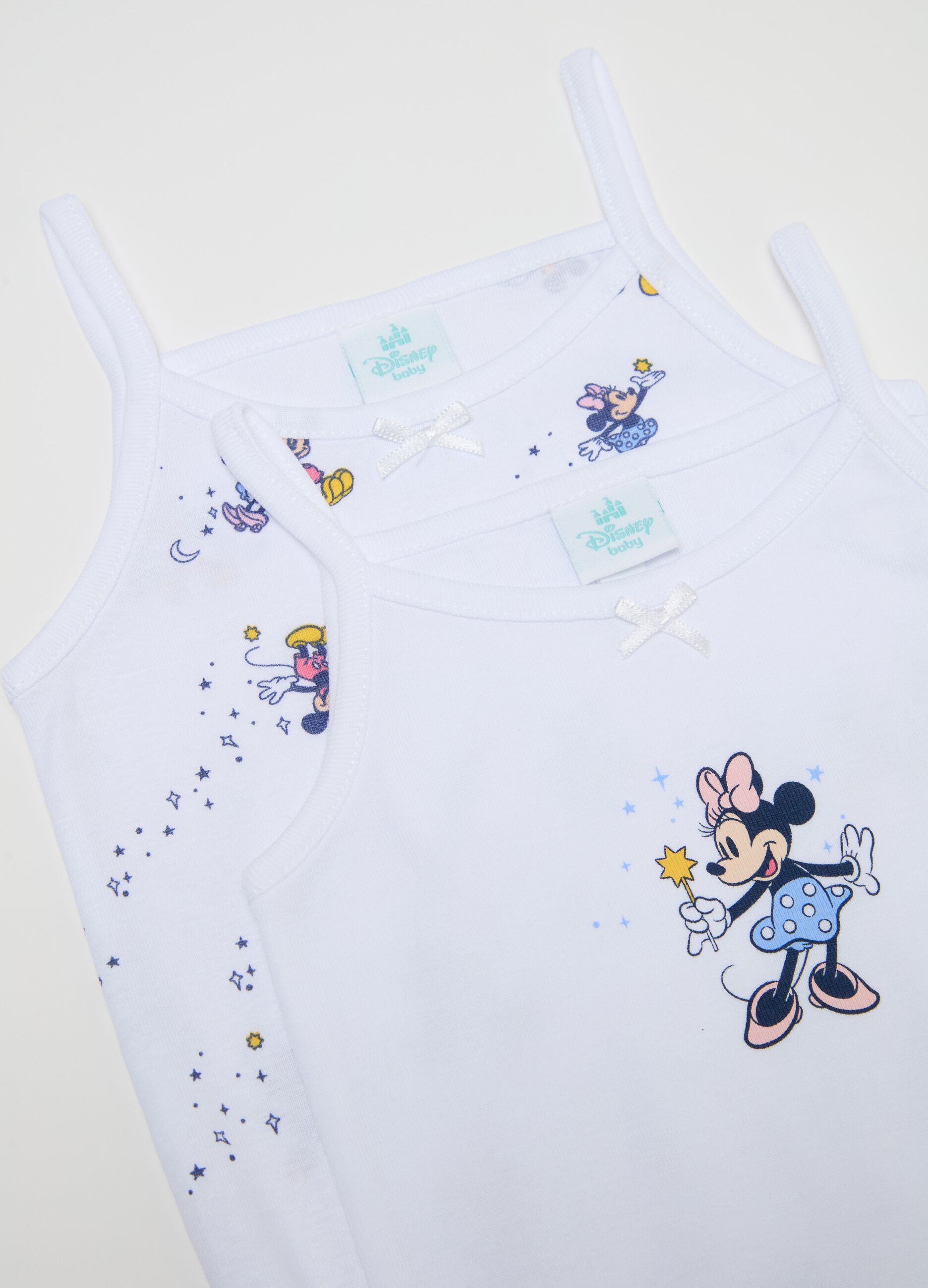 Two-pack bodysuits with bow and Minnie and Mickey Mouse print