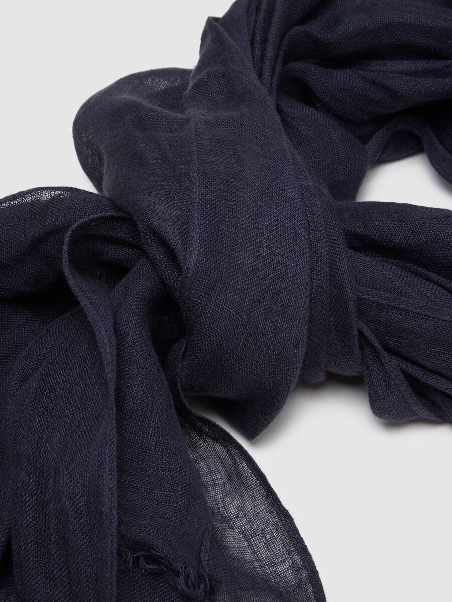 Sciarpa in puro lino blu_2